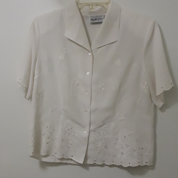 Women's Appranza White Dress Blouse Size SP - Picture 2 of 5